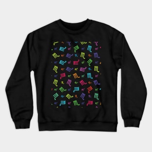 Pattern Scorpio Zodiac Sign Horoscope Astrology Symbol Black Crewneck Sweatshirt